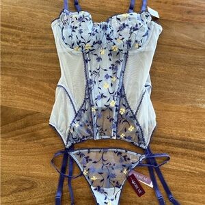 NWT Brand new adore me blue floral lingerie